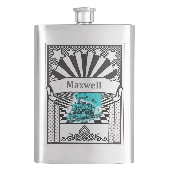Your Name on this Locomotive Flask (Front)
