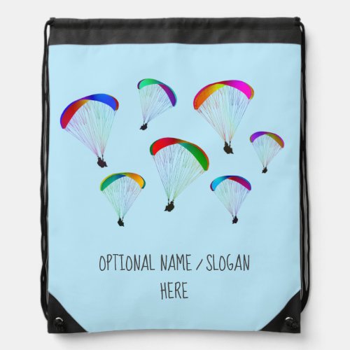 Your Name on this Paraglider themed Drawstring Bag