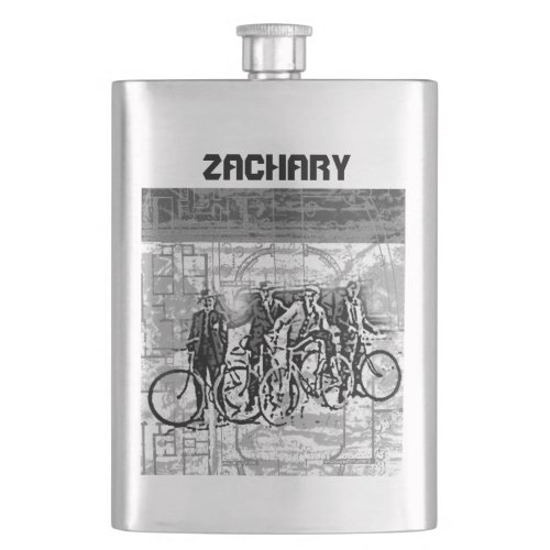 Your Name on this Retro Bikers Flask