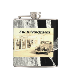 Your Name on this Retro Sedan Flask