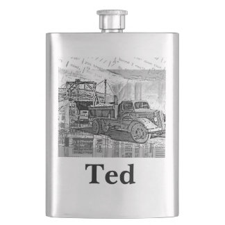 Your Name on this Retro Truck Flask