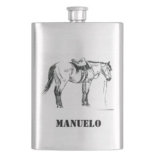 Your Name on this Saddled Horse Flask