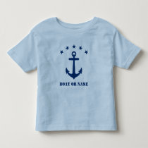 Your Name or Boat Name Classic Anchor Light Blue Toddler T-shirt