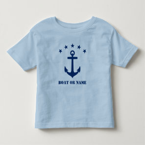 Your Name or Boat Name Classic Anchor Light Blue Toddler T-shirt
