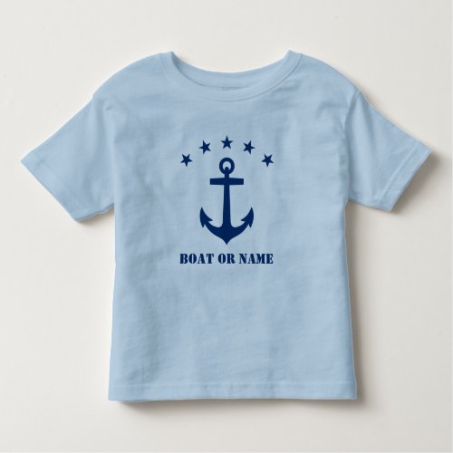 Your Name or Boat Name Classic Anchor Light Blue Toddler T_shirt