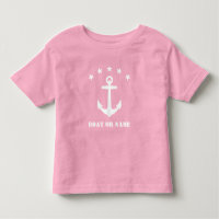 Your Name or Boat Name Classic Anchor Pink & White