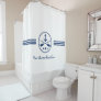 Your Name or Boat Nautical Anchor & Crossed Oars Shower Curtain