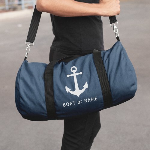 Your Name or Boat Vintage Nautical Anchor  Duffle Bag