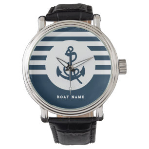 Your Name or Boat Vintage Nautical Anchor Watch