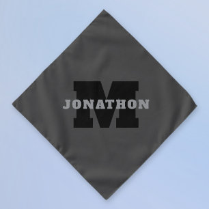 Your Name or Business Name Modern Masculine Grey Bandana