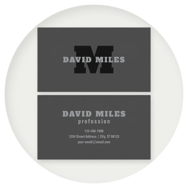 Your Name or Business Name | Modern Masculine Grey Card (Creator Uploaded)