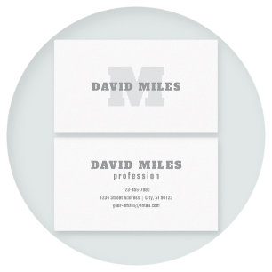 Your Name or Business Name Modern Masculine Grey Card
