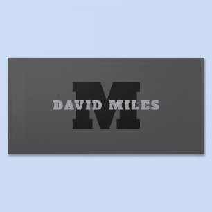 Your Name or Business Name   Modern Masculine Grey Door Sign