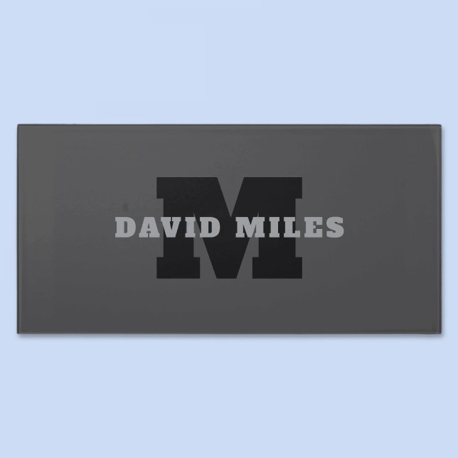 Your Name or Business Name | Modern Masculine Grey Door Sign (Creator Uploaded)