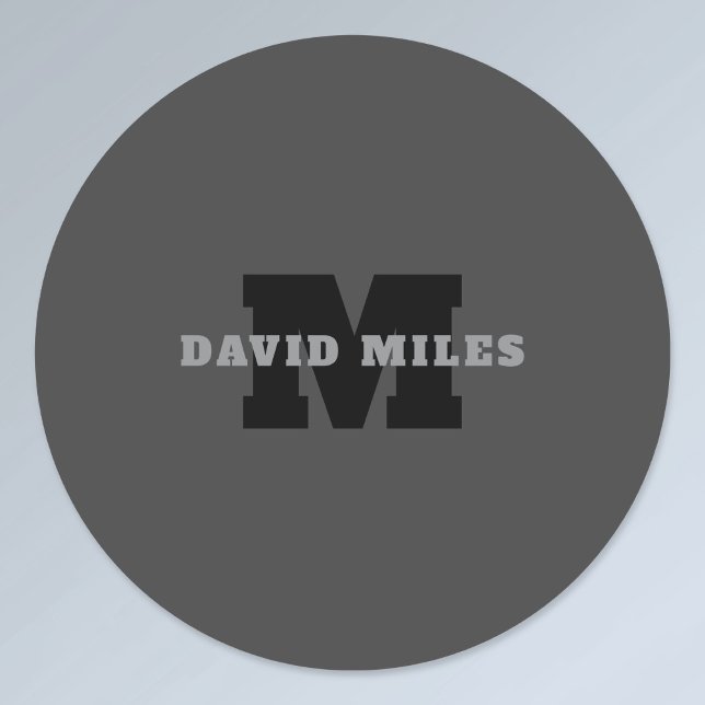 Your Name or Business Name | Modern Masculine Grey Labels (Creator Uploaded)