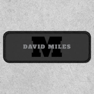 Your Name or Business Name Modern Masculine Grey Patch