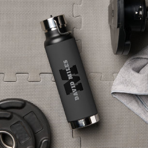Your Name or Business Name Modern Masculine Grey Water Bottle