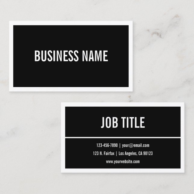 Your Name or Business's Name | Bold White Border Business Card (Front/Back)