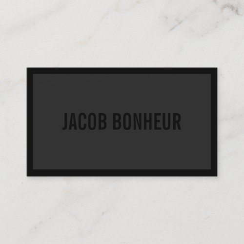 Your Name or Businesss Name  Dark Grey  Black Business Card