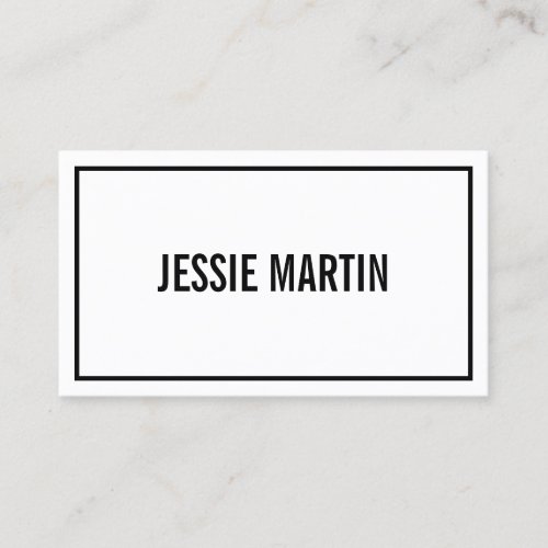 Your Name or Businesss Name  Modern Black Border Business Card