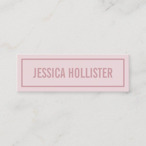 Your Name or Businesss Name  Modern Rose Blush Mini Business Card