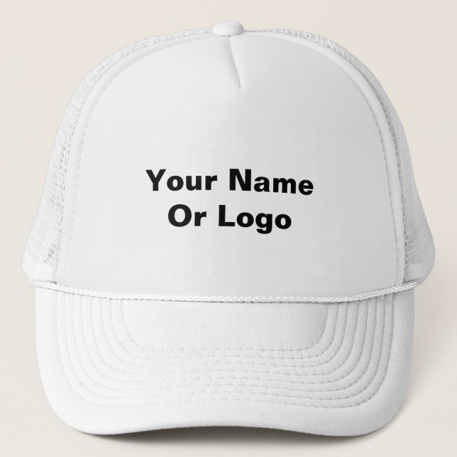 Your Name Or Logo Classic White  Trucker Hat (Front)