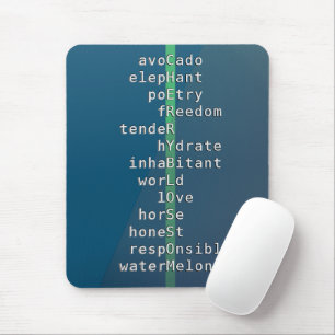 Your name or message with crossword puzzles? Blue Mouse Pad