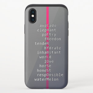 Your name or message with crossword puzzles? iPhone XS slider case