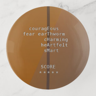 Your name or message with Crosswords? Over brown Trinket Tray