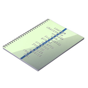 Your name or message with Crosswords? Over green Notebook