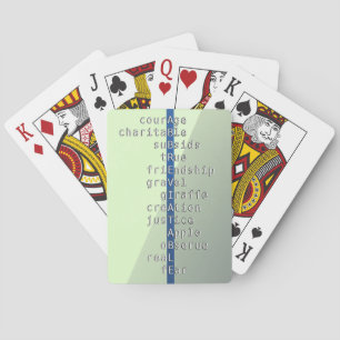 Your name or message with Crosswords? Over green Poker Cards
