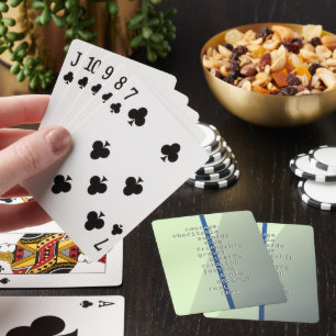 Your name or message with Crosswords? Over green  Poker Cards