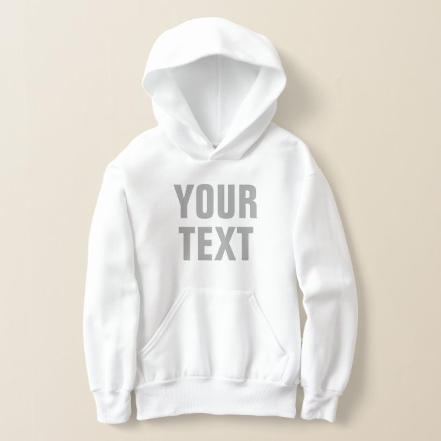 Your Name Or Text Kids Boys Big Large Font Hoodie (Laydown)