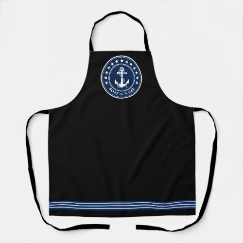 Your Name or Text Nautical Anchor and Stars Apron