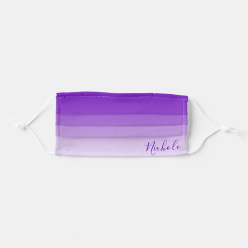 Your Name or Word  Customizable Purple Gradient Adult Cloth Face Mask