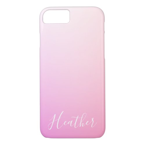 Your Name or Word  Pink Ombre Gradation iPhone 87 Case