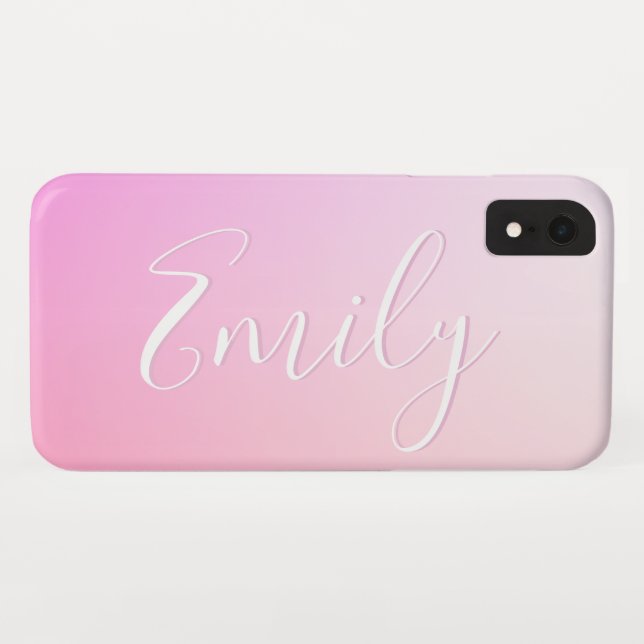 Your Name or Word | Pink Ombre Gradation Case-Mate iPhone Case (Back (Horizontal))