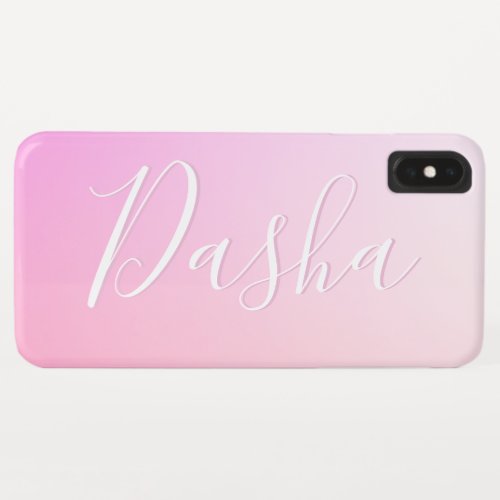 Your Name or Word  Pink Ombre Gradation iPhone XS Max Case