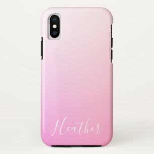 Your Name or Word Pink Ombre Gradation iPhone X Case