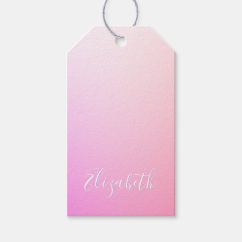 Your Name or Word  Pink Ombre Gradation Gift Tags