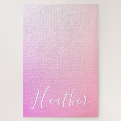 Your Name or Word  Pink Ombre Gradation Jigsaw Puzzle