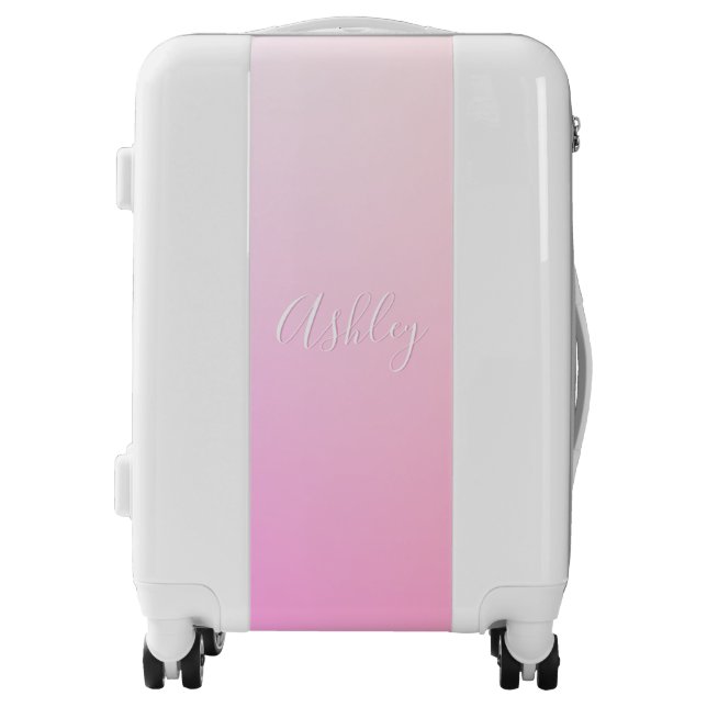Your Name or Word | Pink Ombre Gradation Luggage (Front)