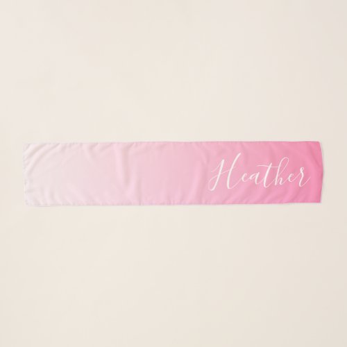 Your Name or Word  Pink Ombre Gradation Scarf