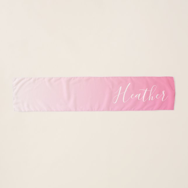 Your Name or Word | Pink Ombre Gradation Scarf (Front (Horizontal))