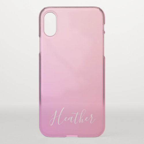 Your Name or Word  Pink Ombre Gradation iPhone X Case