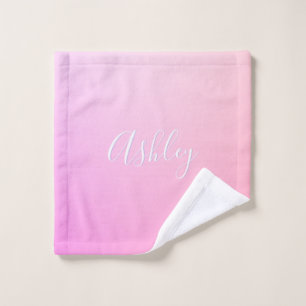 Your Name or Word Pink Ombre Gradation Wash Cloth