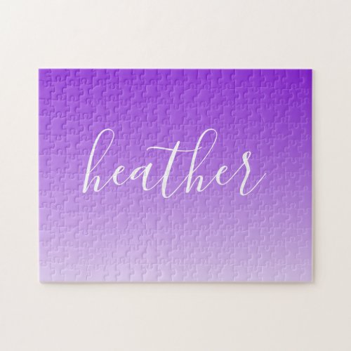 Your Name or Word  Purple Ombre Gradient Jigsaw Puzzle