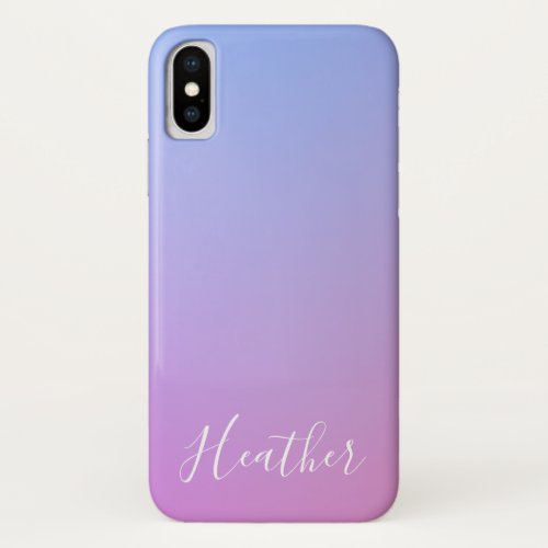 Your Name or Word  Purple Pink  Blue Gradient iPhone X Case