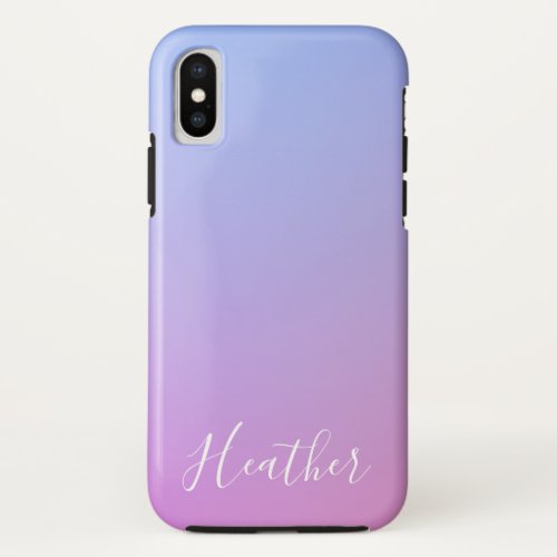 Your Name or Word  Purple Pink  Blue Gradient iPhone X Case