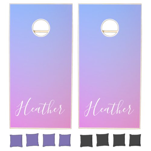 Your Name or Word  Purple Pink  Blue Gradient Cornhole Set